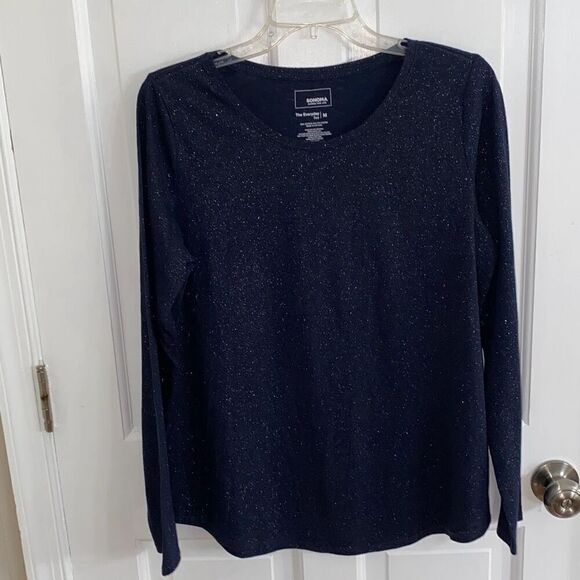 🔥3/$20🔥 Sonoma long sleeve sparkly tee size M - Picture 7 of 7